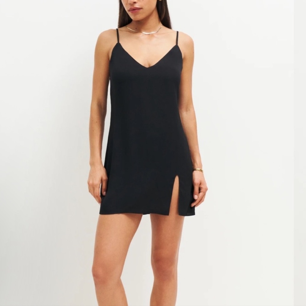 Reformation Black Cami Dress with Slit size S